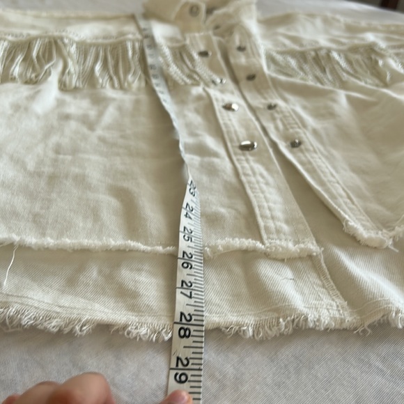 Veveret White Fringe Rhinestone Denim Tassel Jacket Size Large - Picture 16 of 16